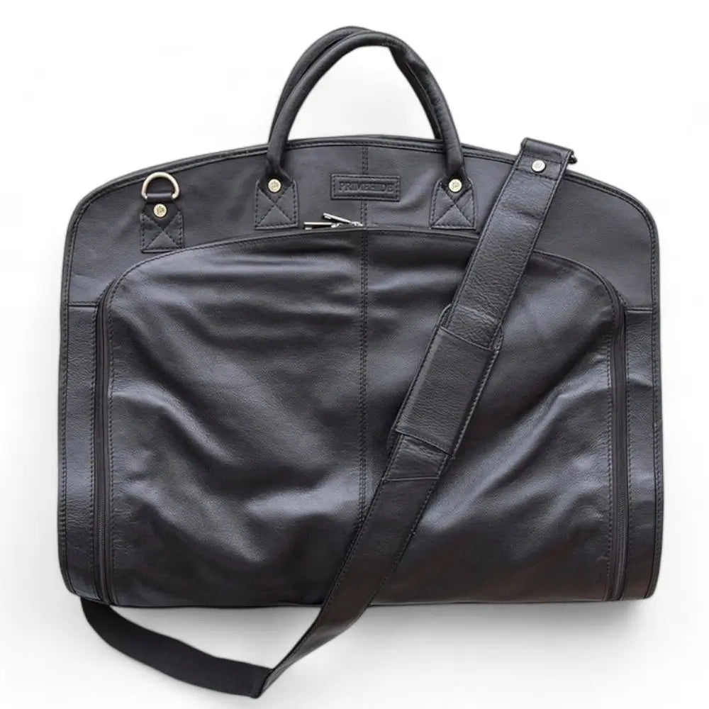 Blacksuit garment carrier  with a shoulder strap on a white background