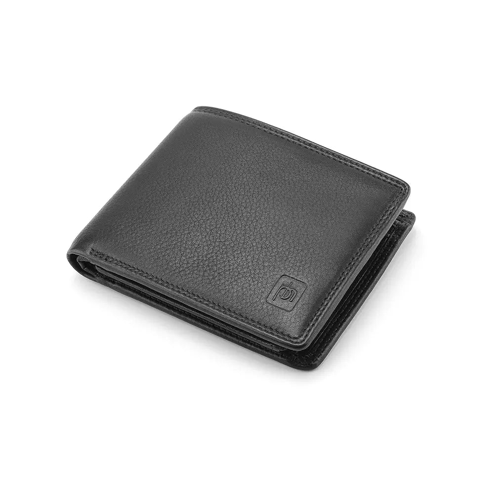 Top view of Black Washington Bifold Leather Wallet