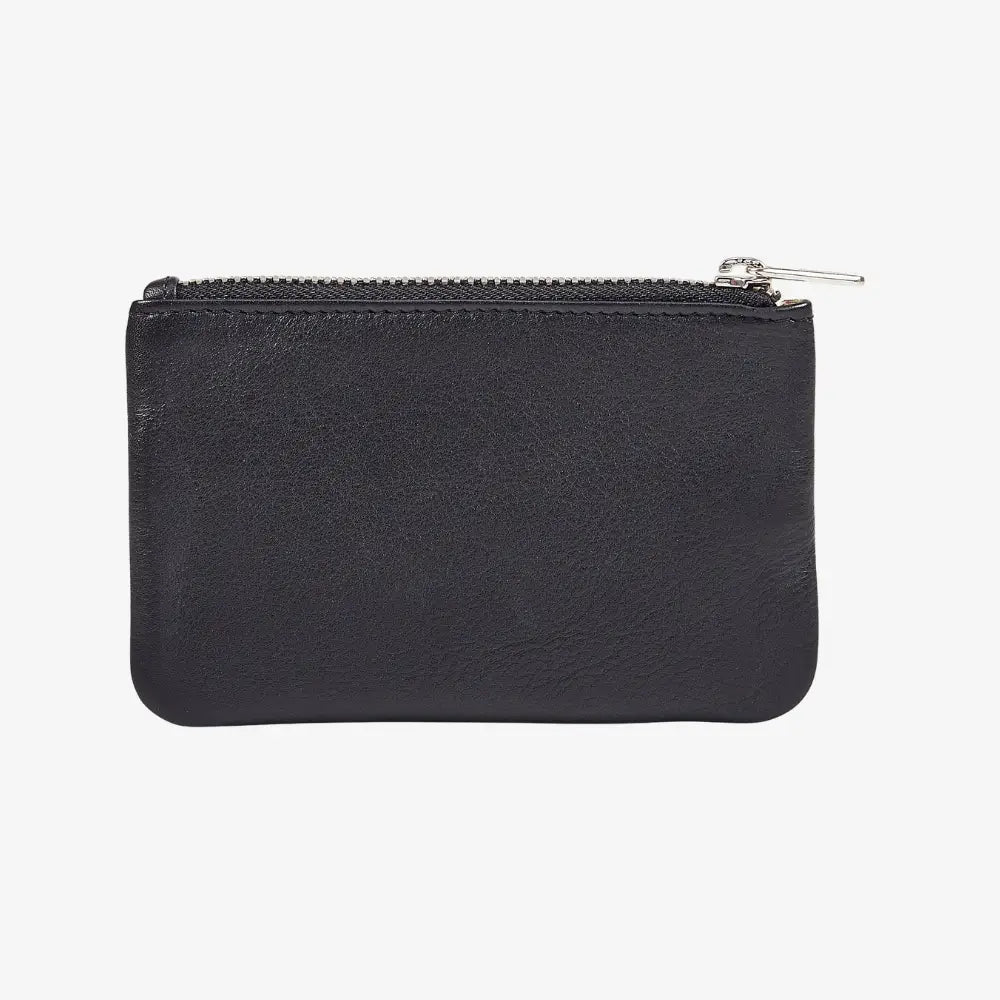 Black ladies leather coin purse for coins and keys