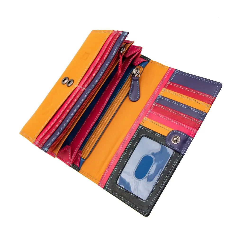 Black Multicolored wallet with card holder on a white background