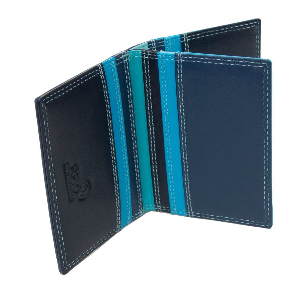 Blue-Credit-card-holder-open-view-Leather-Card-Holder-Womens-Bifold-wallet-RFID-Blocking-10-Slots-PRIMEHIDE-London.jpg