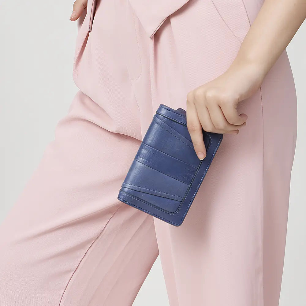 Blue Italian Leather Purse &#8211; Amalfi 02