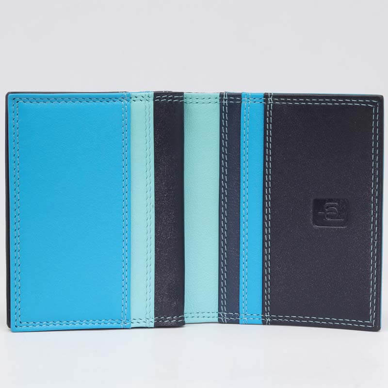 Blue Jade London leather card holder contrasting multi-colour interior — PRIMEHIDE