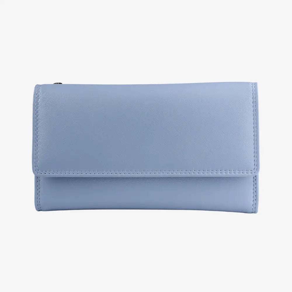 Front view of Blue wallet on a white background
