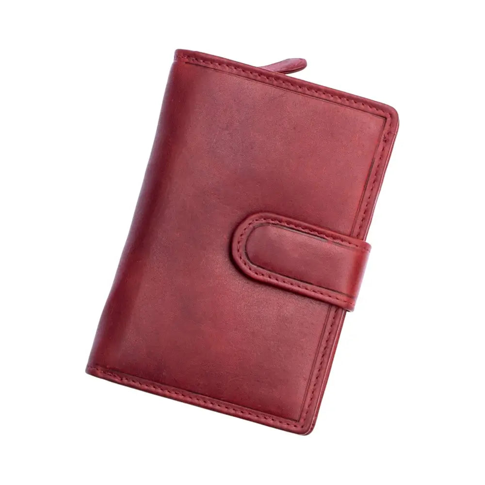 Bordeaux leather wallet on a white background
