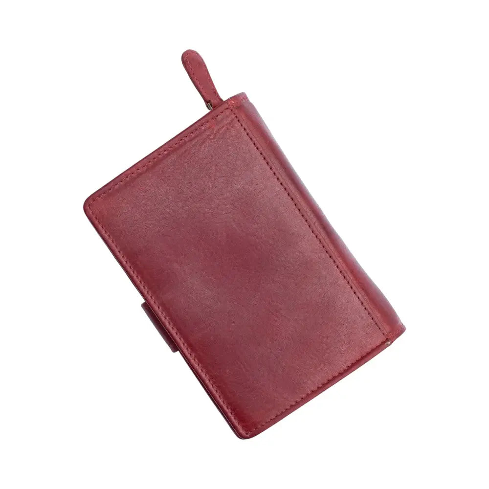 Bordeaux leather wallet on a white background