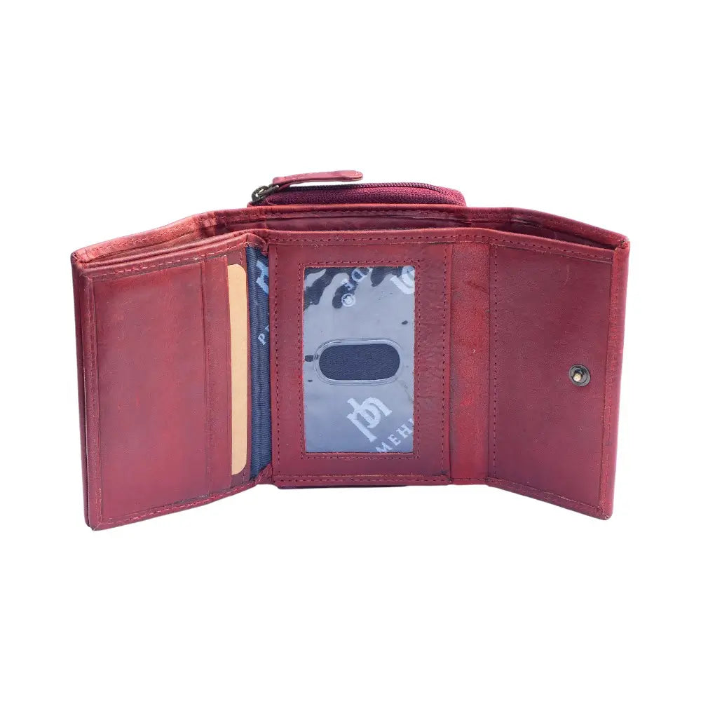 Bordeaux wallet with card slots on a white background