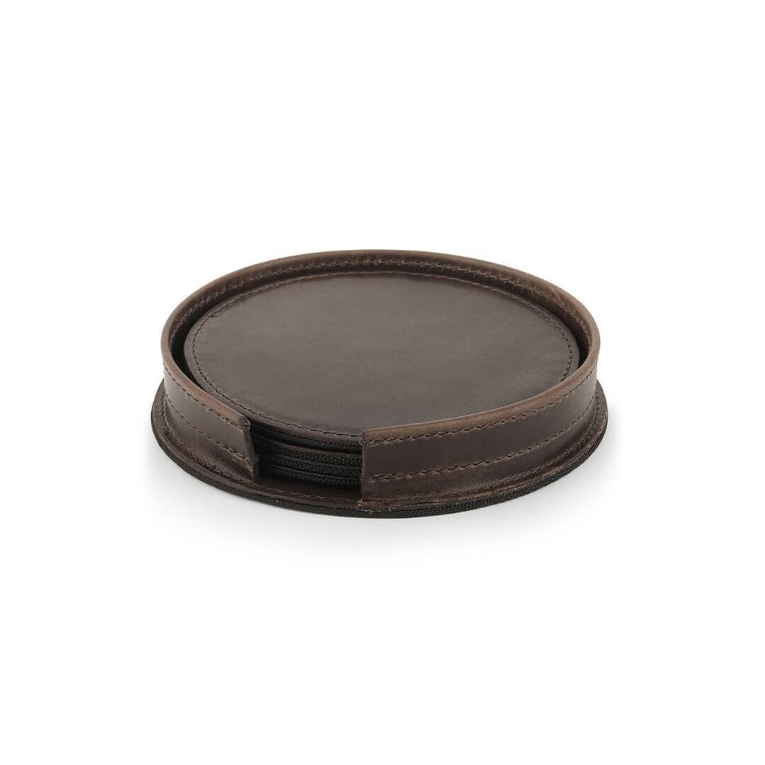Leather Coaster Set Of 4 Edmund Mayfair