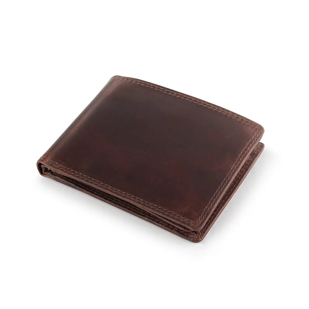 Brown Leather Flip Up Wallet &#8211; Soho New York 1