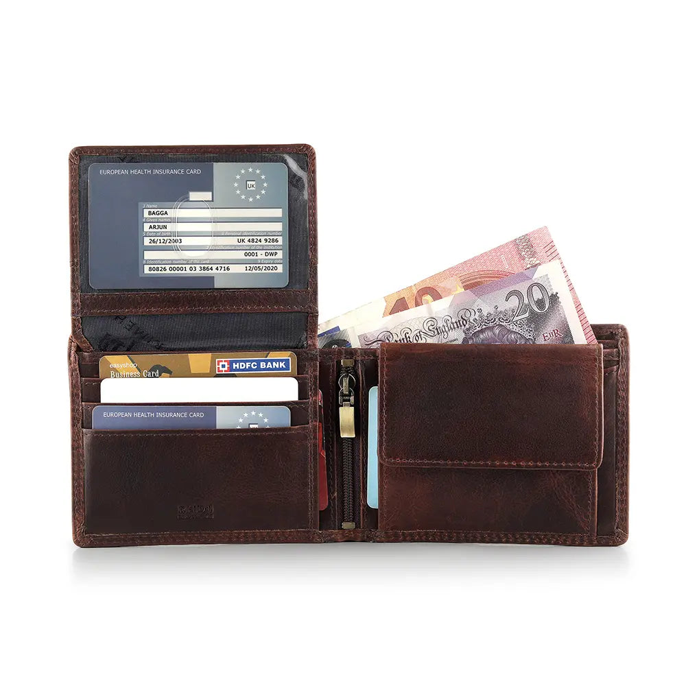 Brown Leather Flip Up Wallet – Soho New York 4