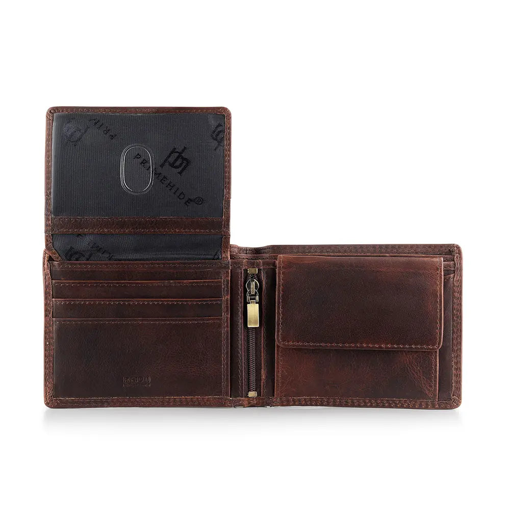 Brown Leather Flip Up Wallet &#8211; Soho New York 3