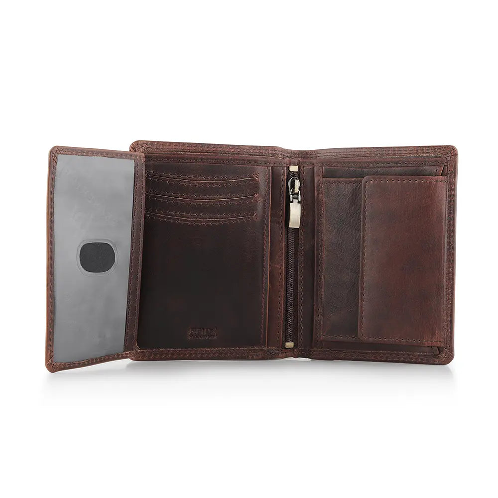 Brown Leather Trifold Wallet &#8211; Manhattan New York 3