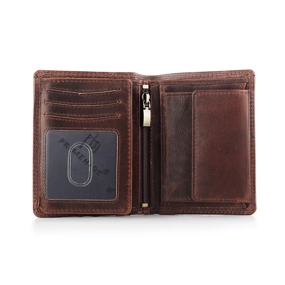 Brown Leather Trifold Wallet &#8211; Manhattan New York 4