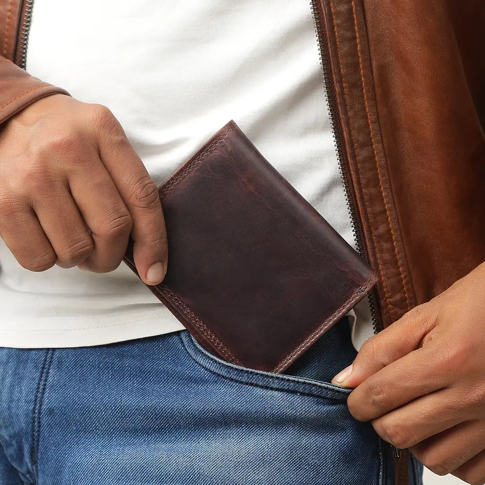 Leather Trifold Wallet Manhattan York