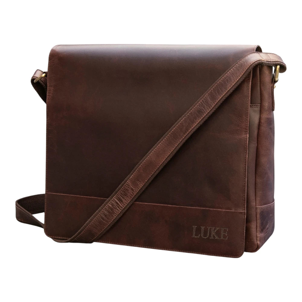 Large Leather Laptop Messenger Bag Rica
