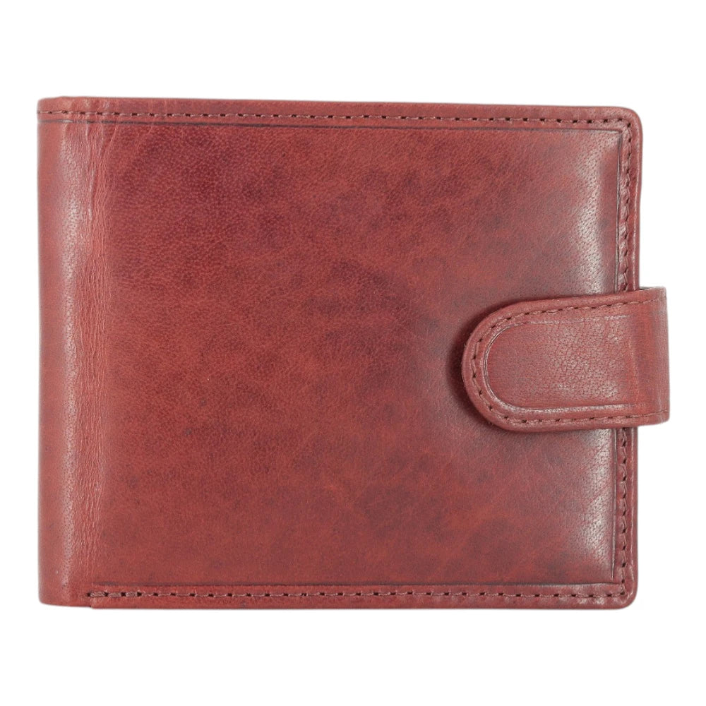 Brown leather wallet on a white background