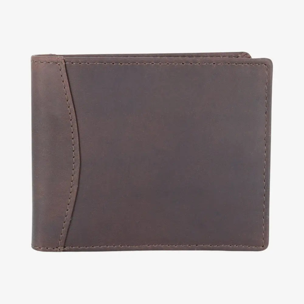 Black leather wallet on a white background