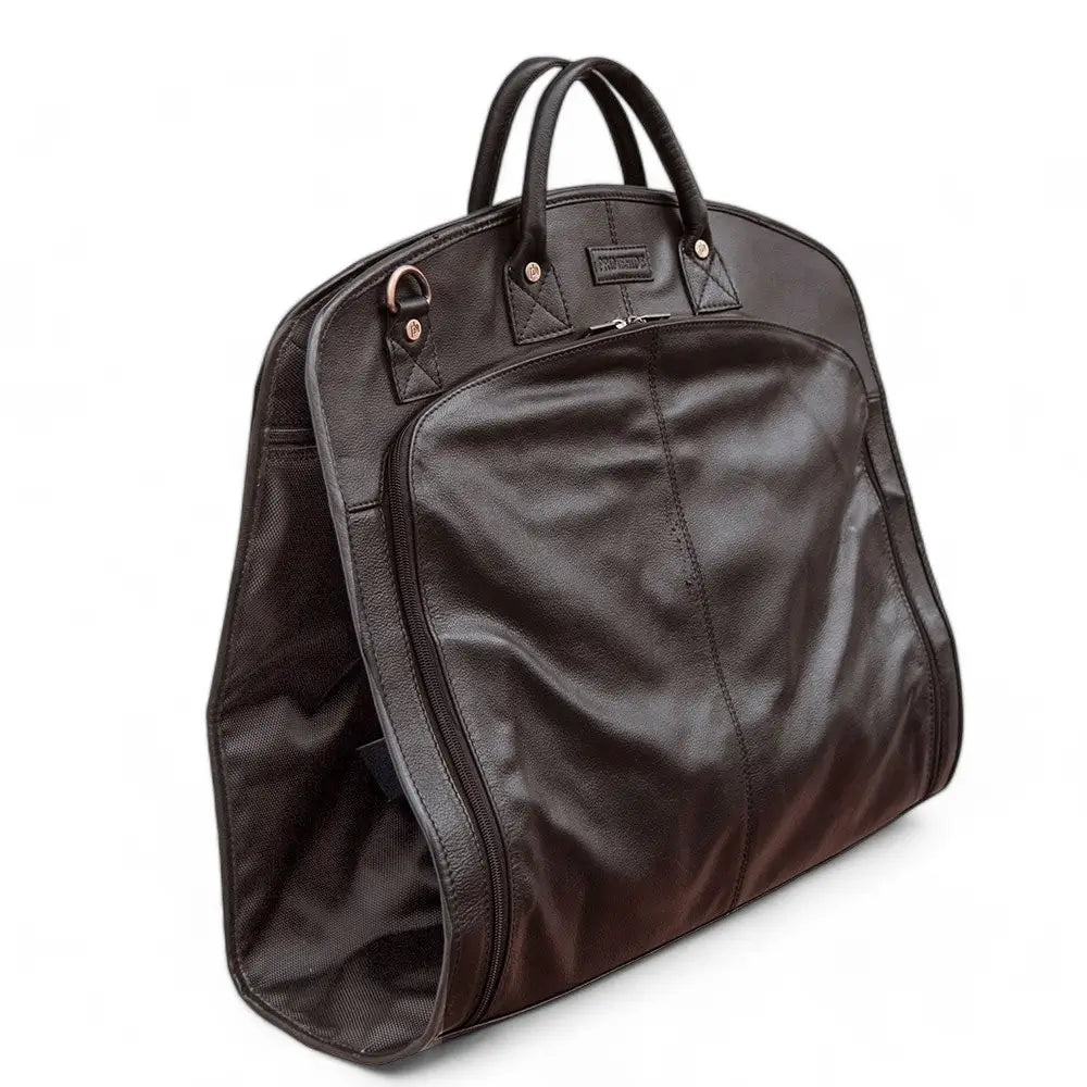 brown suit garment carrier  on a white background