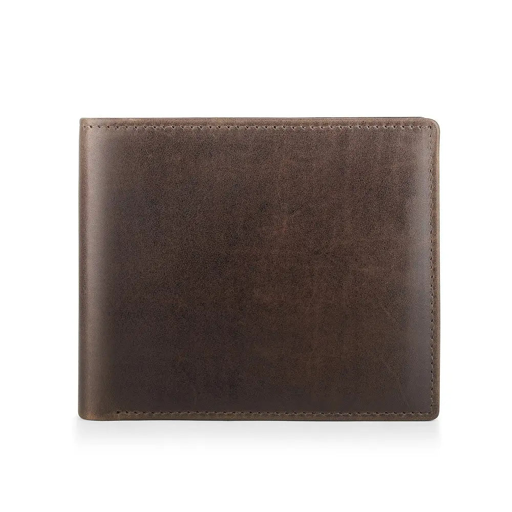 Brown leather wallet on a white background