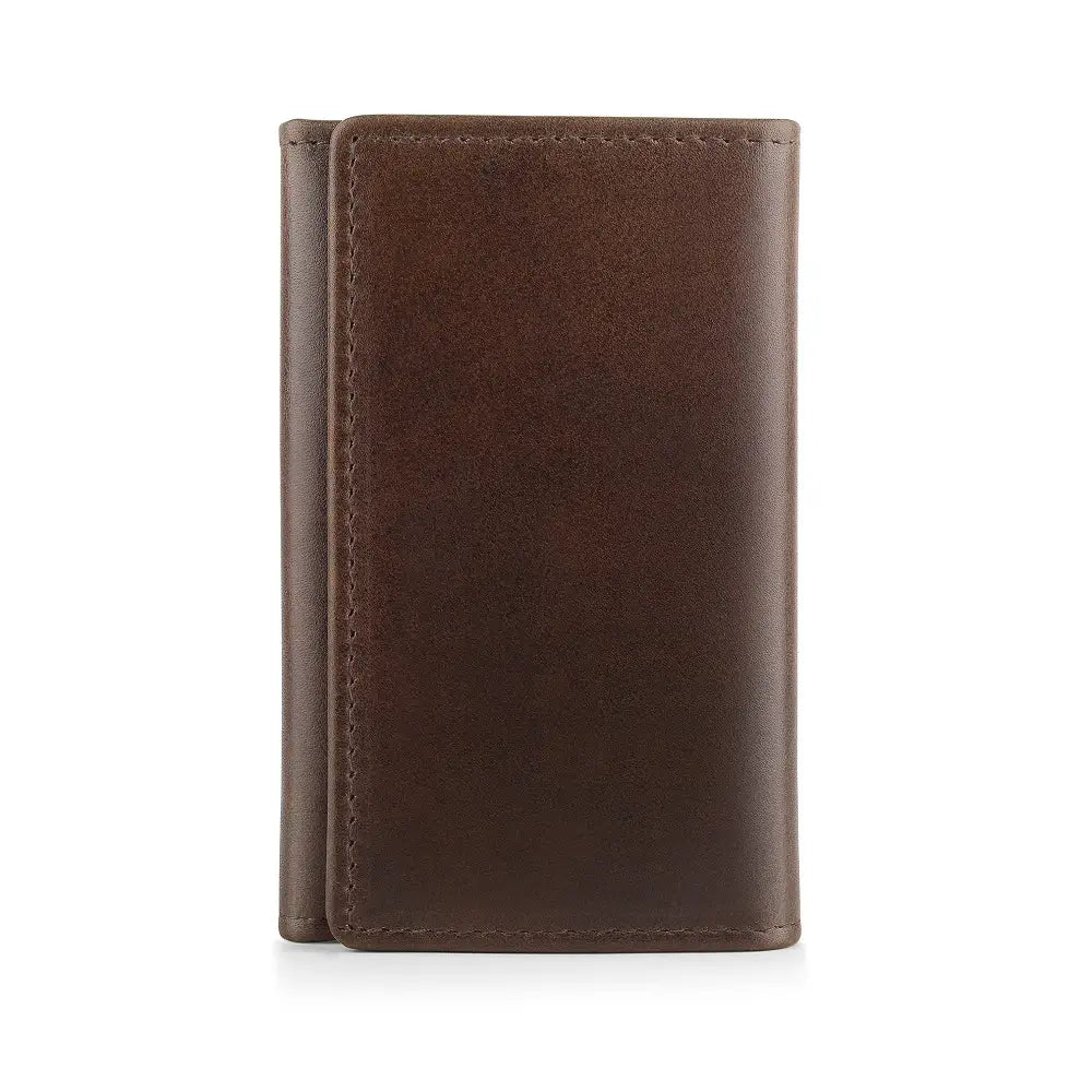 Brown leather wallet on a white background