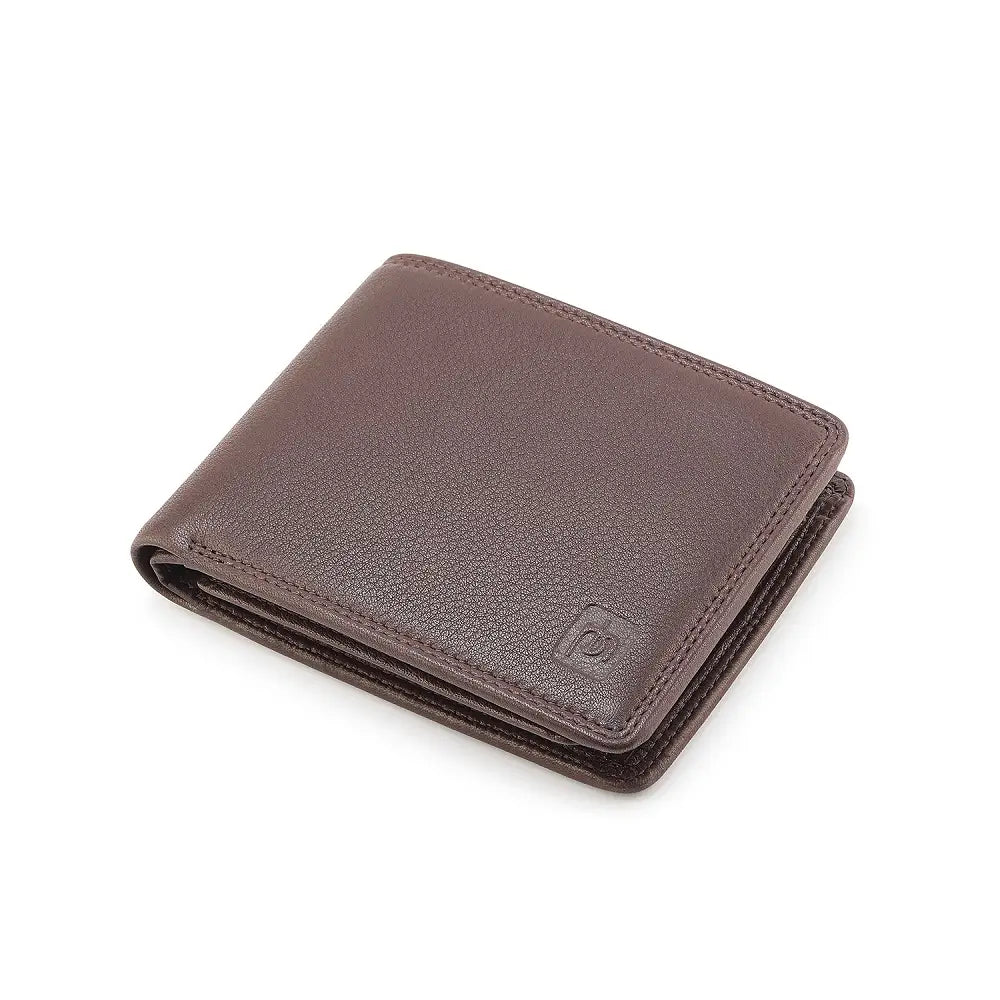 Top view of Brown Washington Bifold Leather Wallet