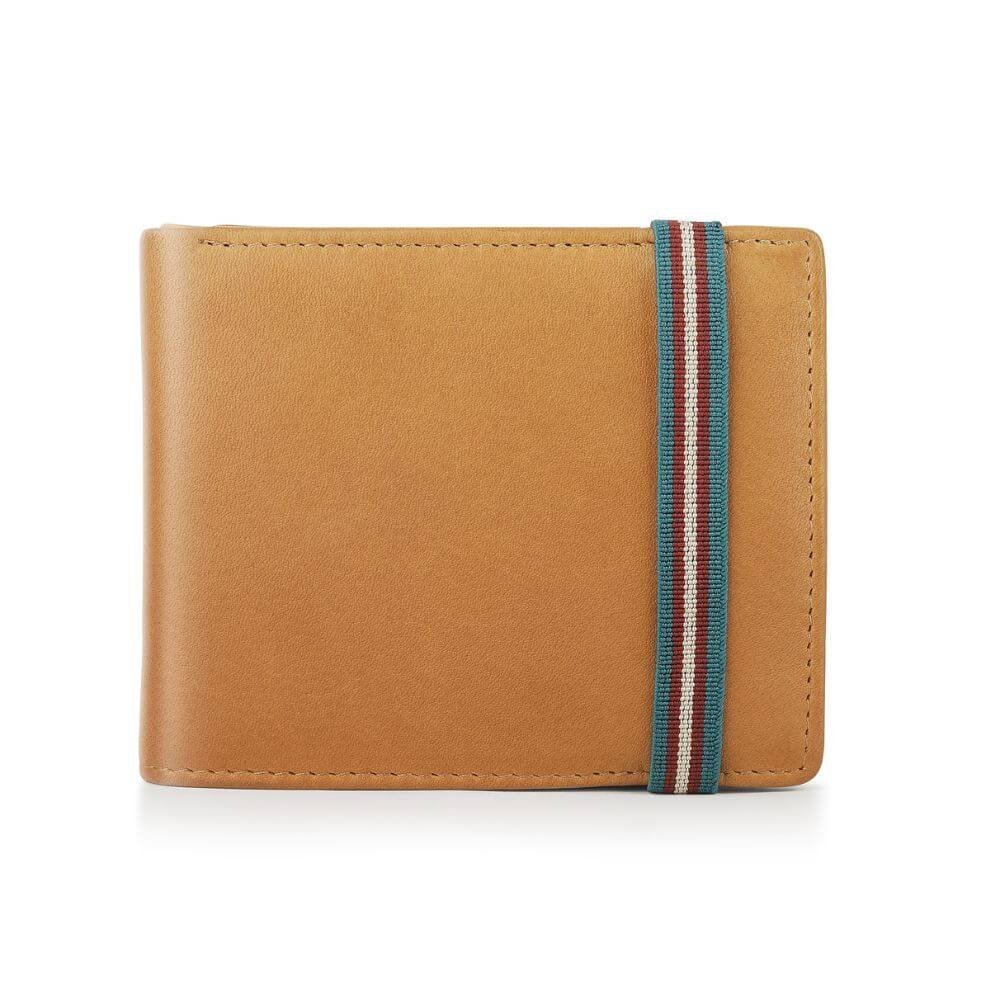 Men's Leather Trifold Wallet with RFID & Elastic Closure Rowan Hudson