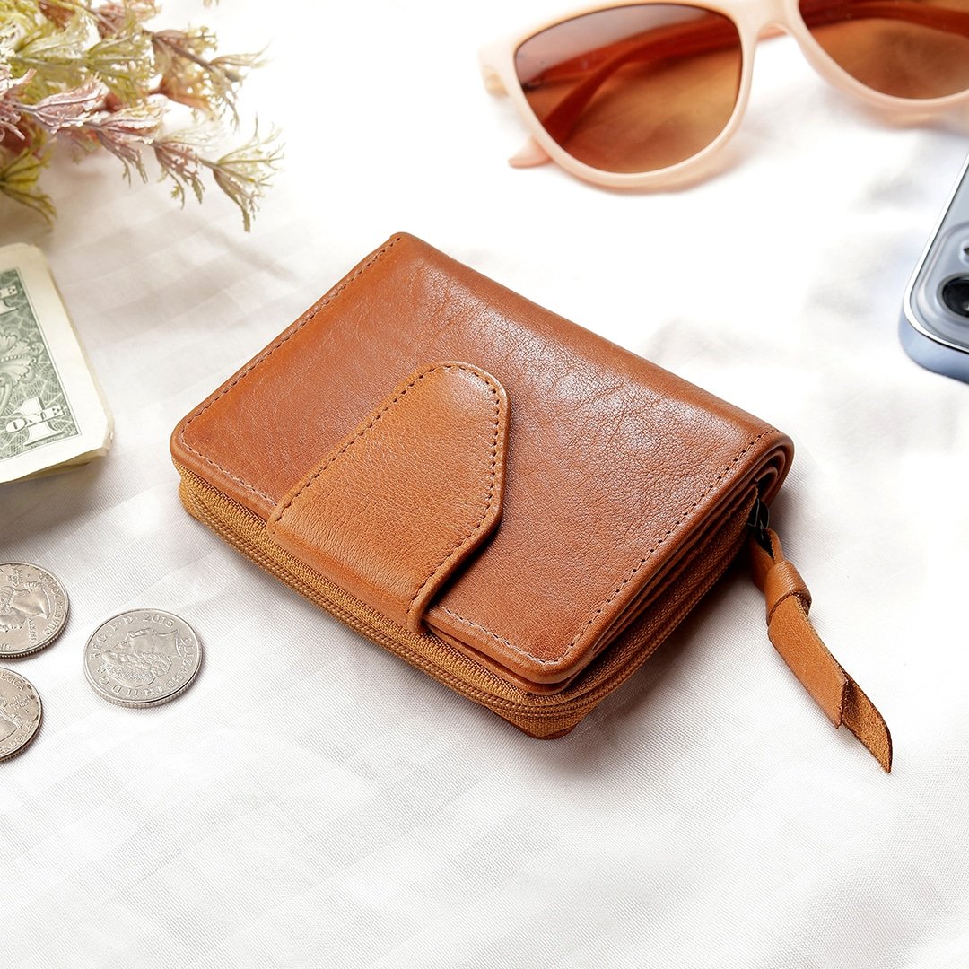 Cognac Washed Cancun Small Bifold Purse Gabriela – 1252 07