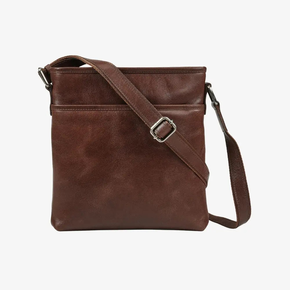 Velura large crossbody bag for women in cognac leather