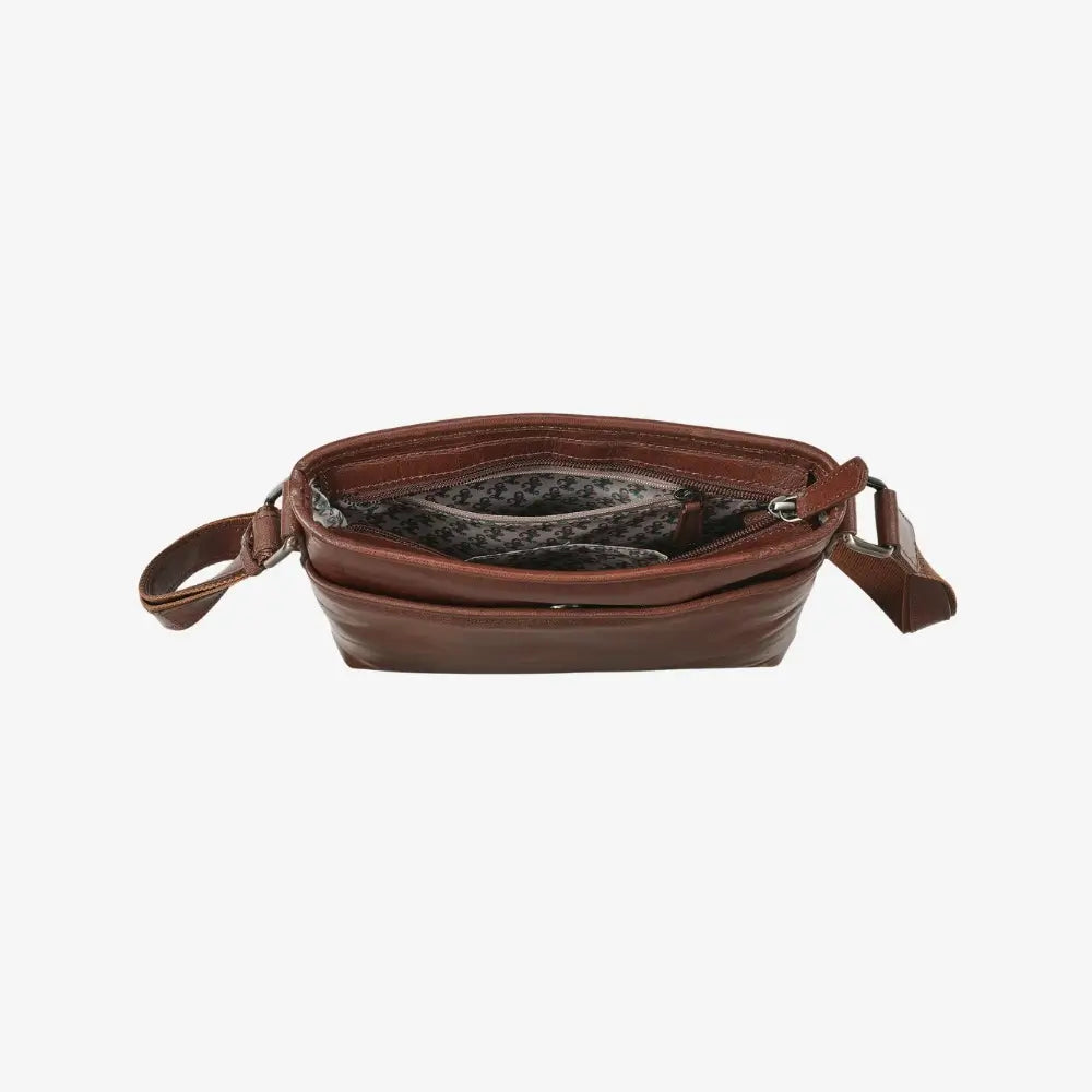 Spacious cognac leather handbag for everyday essentials