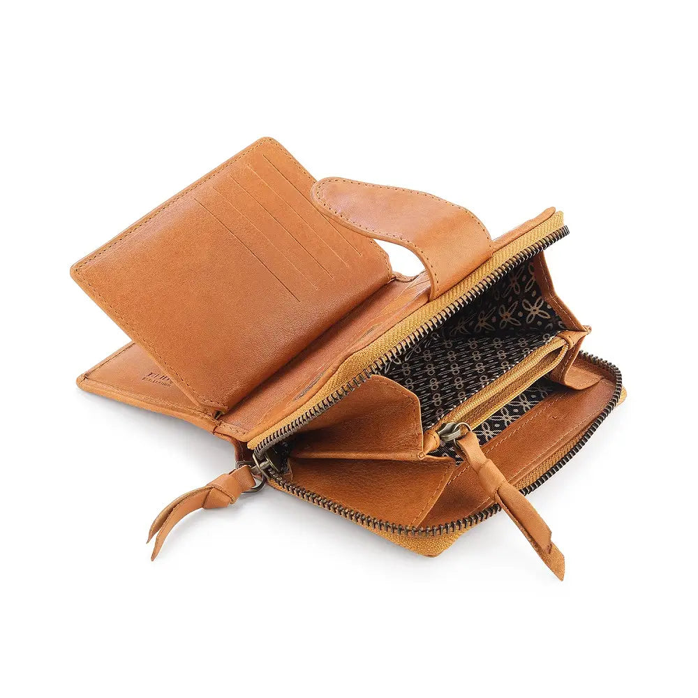 Detail of RFID protected card slots inside Coganc Renata bifold purse