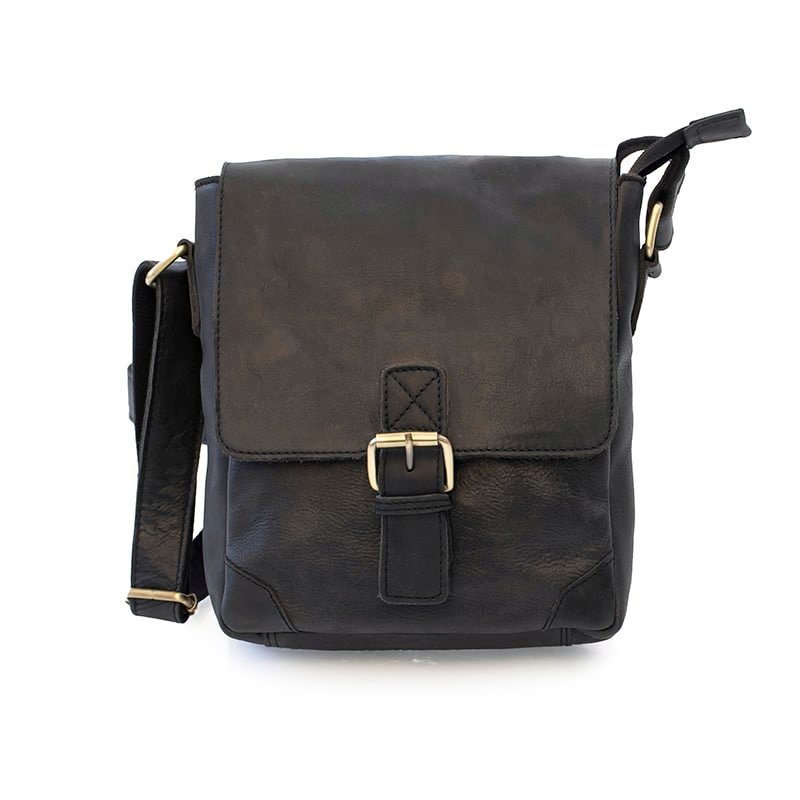Columbia Buckle Messenger Bag 1803-BLACK-1