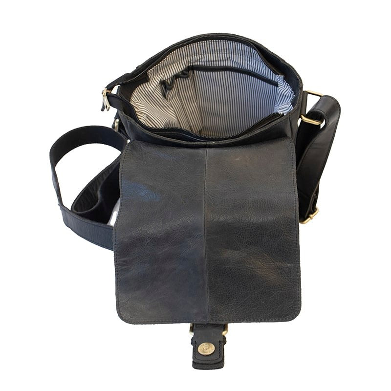 Columbia Buckle Messenger Bag 1803-BLACK-1