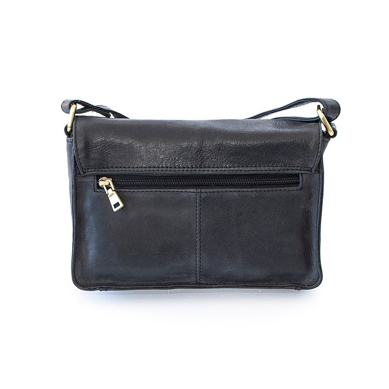 Columbia Ladies Medium Flapover Handbag 1801-BLACK-3