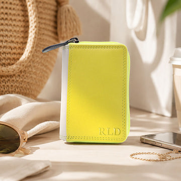Credit Card Holder Accordion Leather Wallet with Zipper