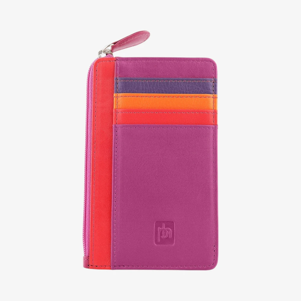 Fuchsia Card Holder Pursewith a visible brand logo on a white background