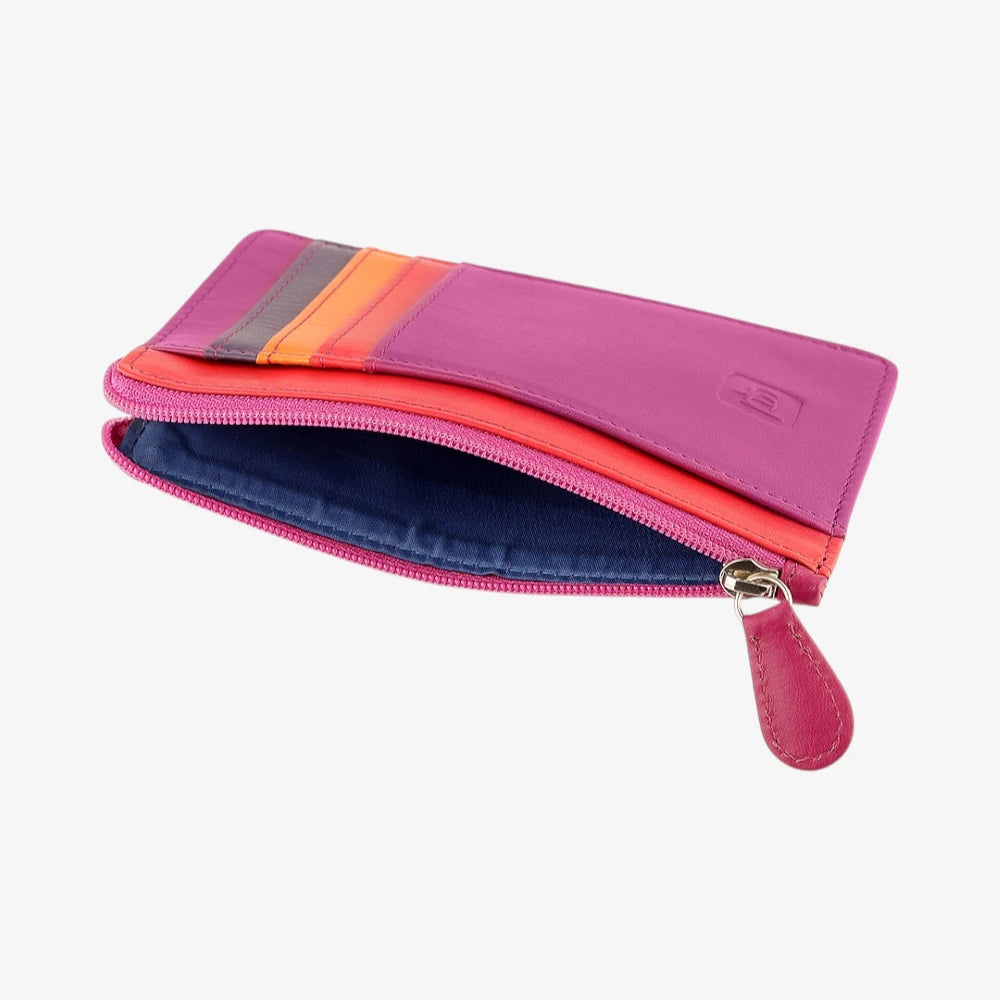 Top view of Fuchsia Card Holder Purse on a white background