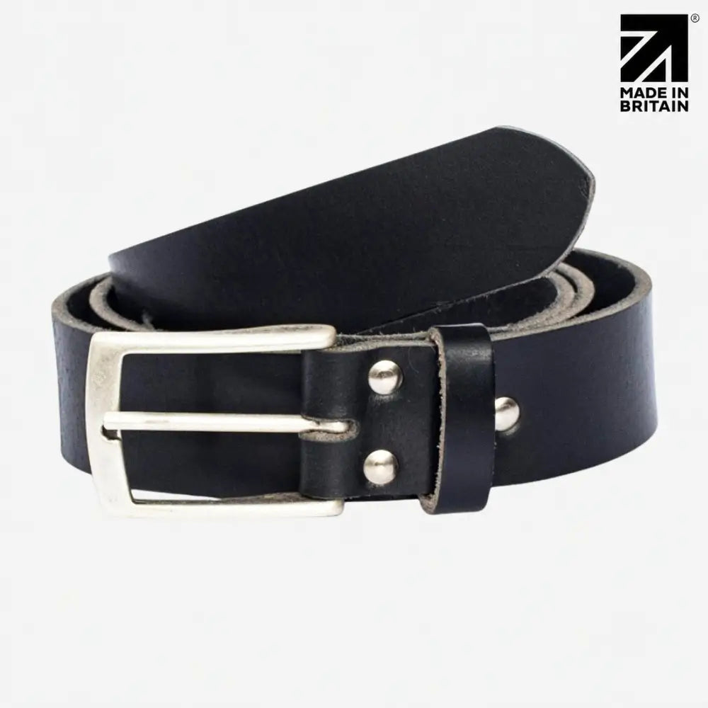 Full Grain Leather Belt 35mm Made in Britain Front view 