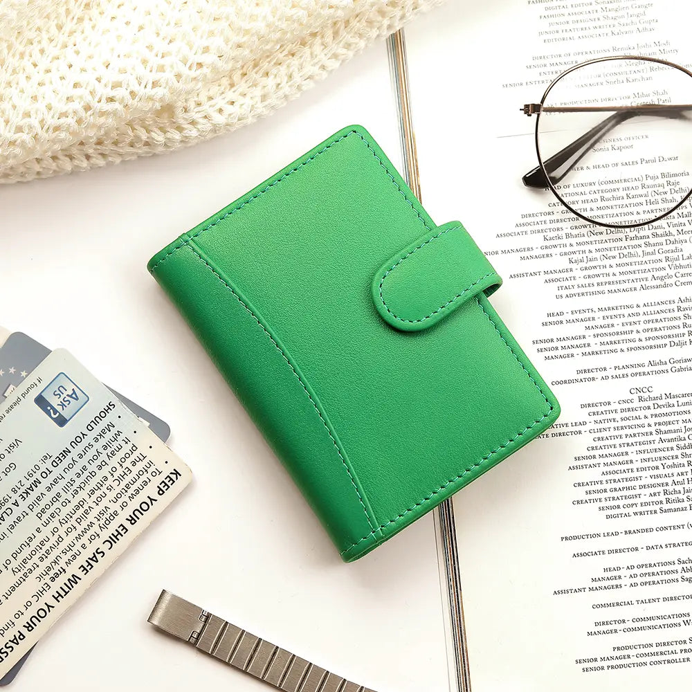 Garden Green Premium Leather RFID Credit Card Holder 5