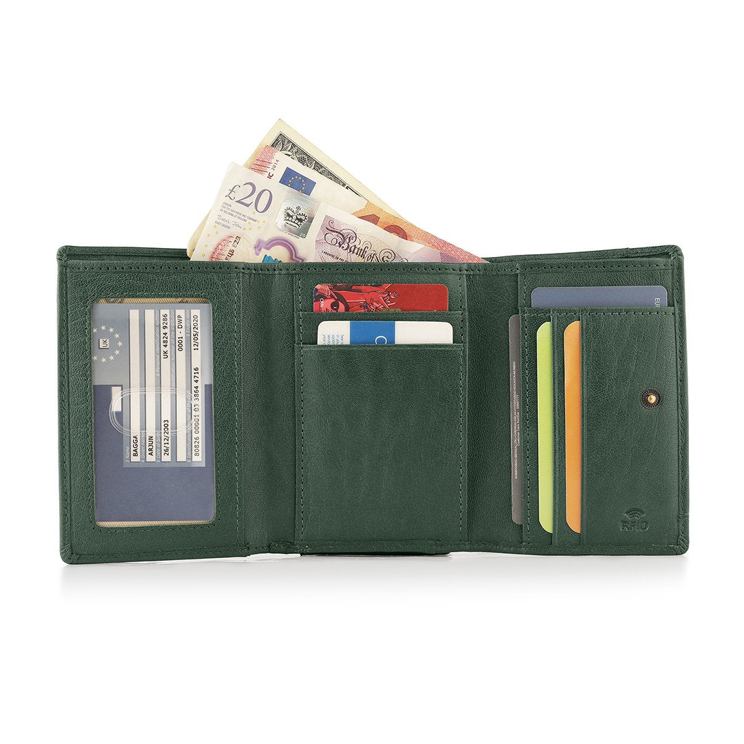Velura Clip Frame Trifold Purse