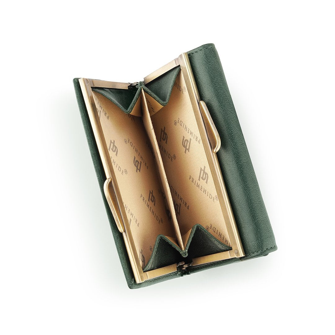 Velura Clip Frame Trifold Purse