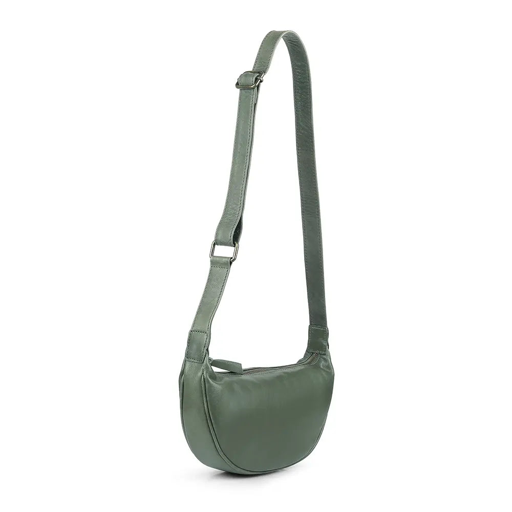 Half Moon Leather Crossbody - Ayla Cancun