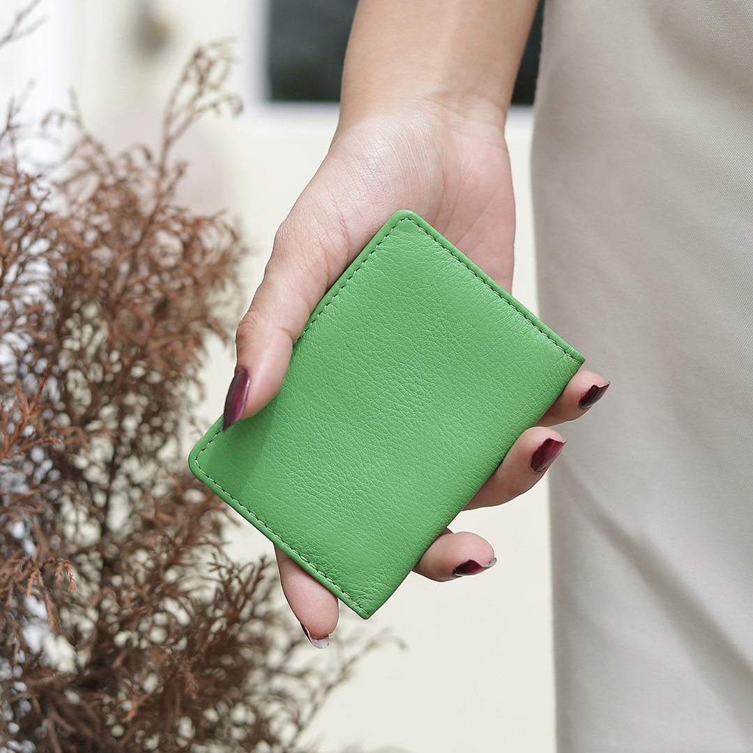 Green Leather Travel Card Holder 710-5