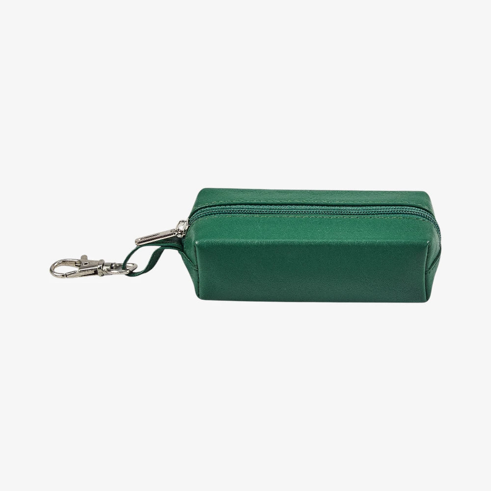 Compact green leather key organizer for everyday carry 