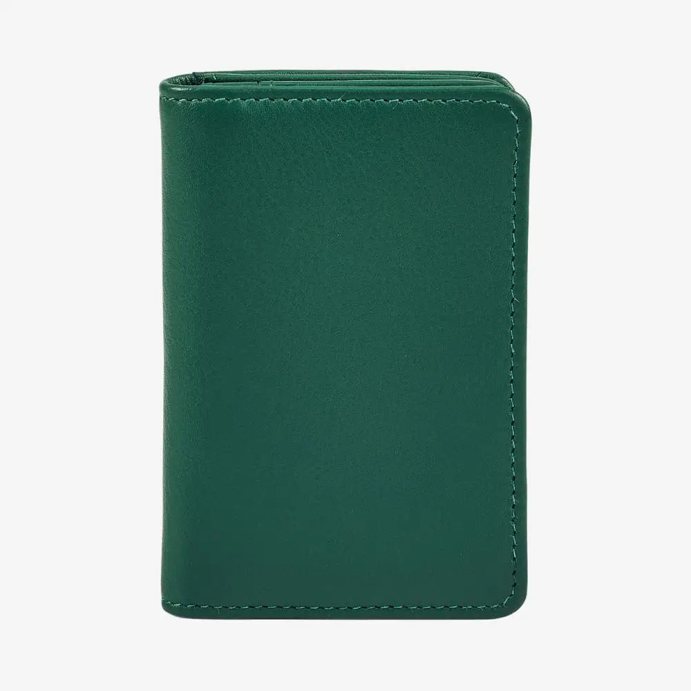 Green leather card holder for everyday essentials