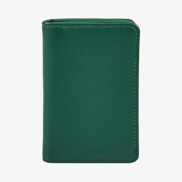 Green leather card holder for everyday essentials
