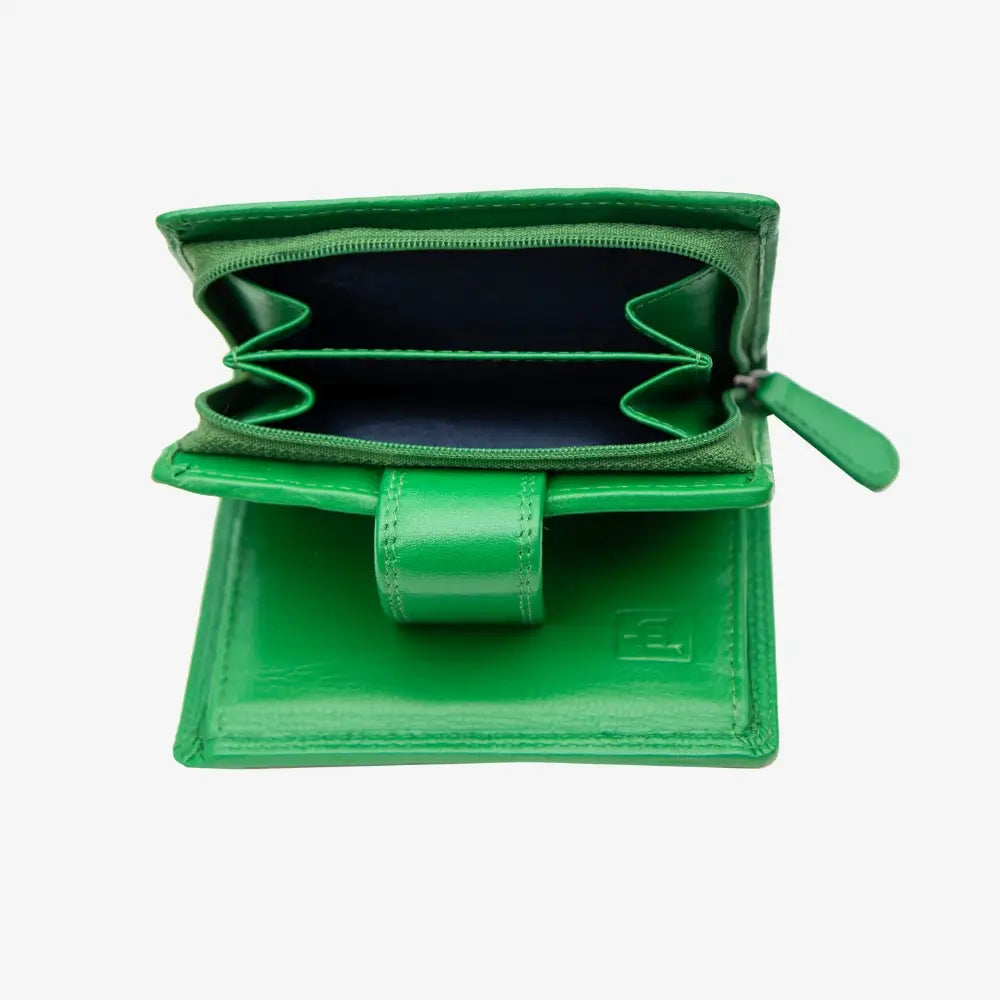 Green wallet on a white background