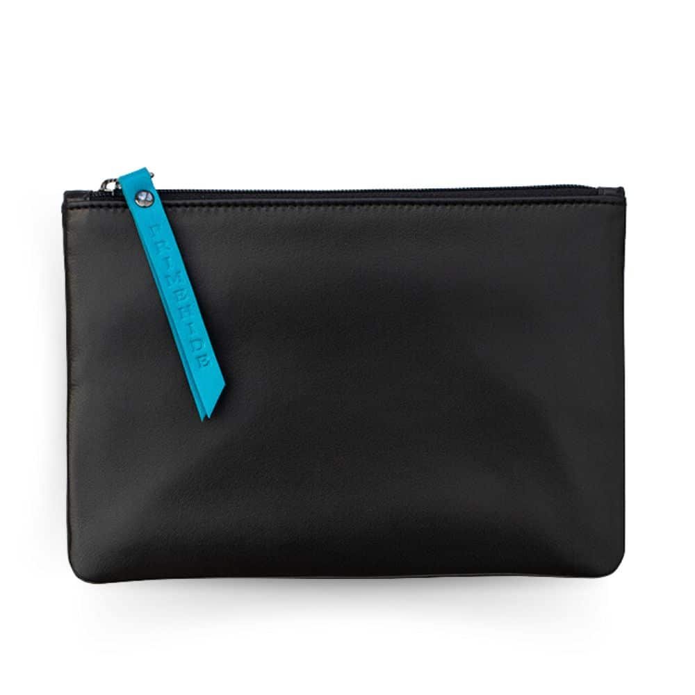 Large Size Leather Zip Pouch – 703BLK