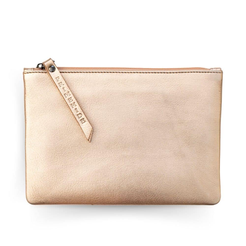 Large Size Leather Zip Pouch