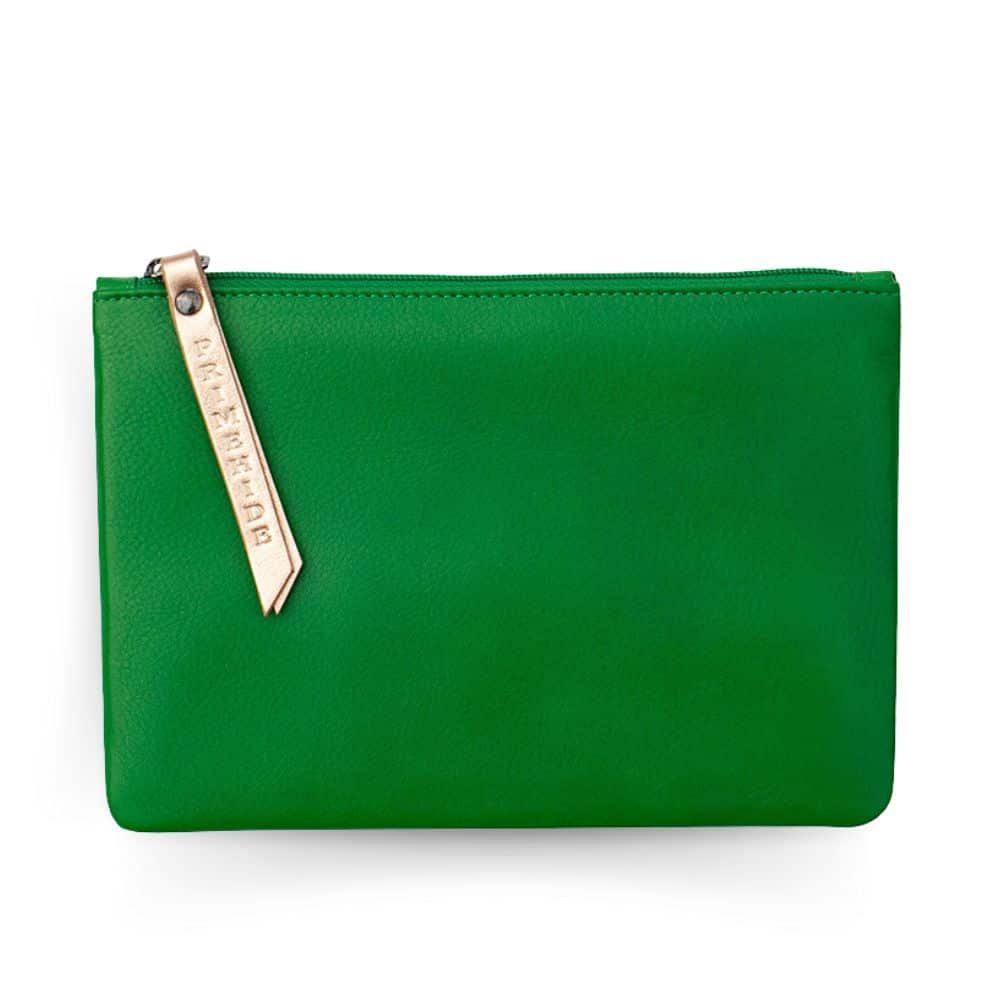 Large Size Leather Zip Pouch
