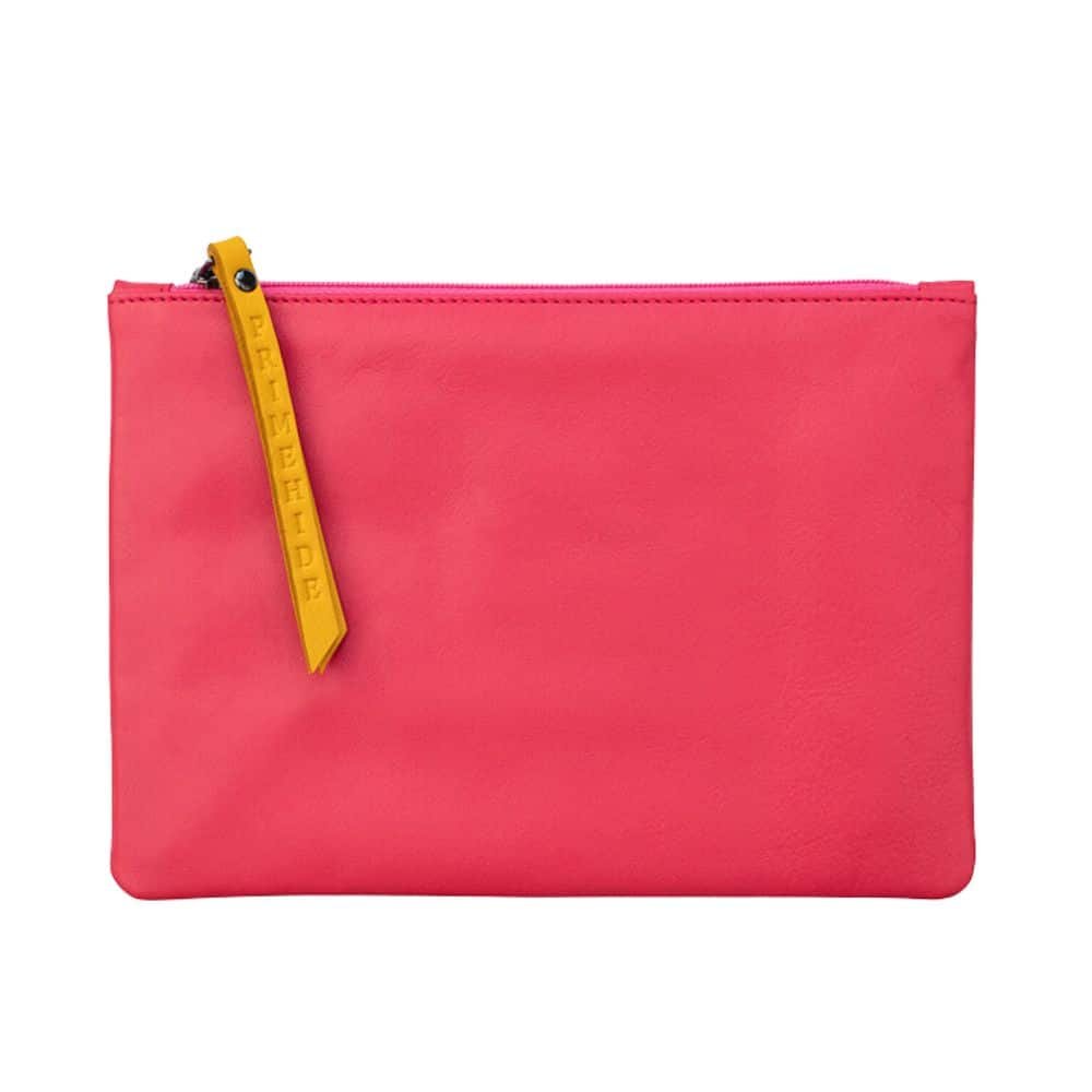 Large Size Leather Zip Pouch